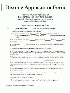 Divorce Application Form